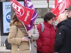 Una imagen de la concentración de UGT Soria hoy. /SN