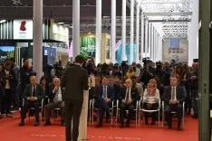 Una imagen de la jornada en el espacio expositivo de la Diputación en INTUR. /Dip.