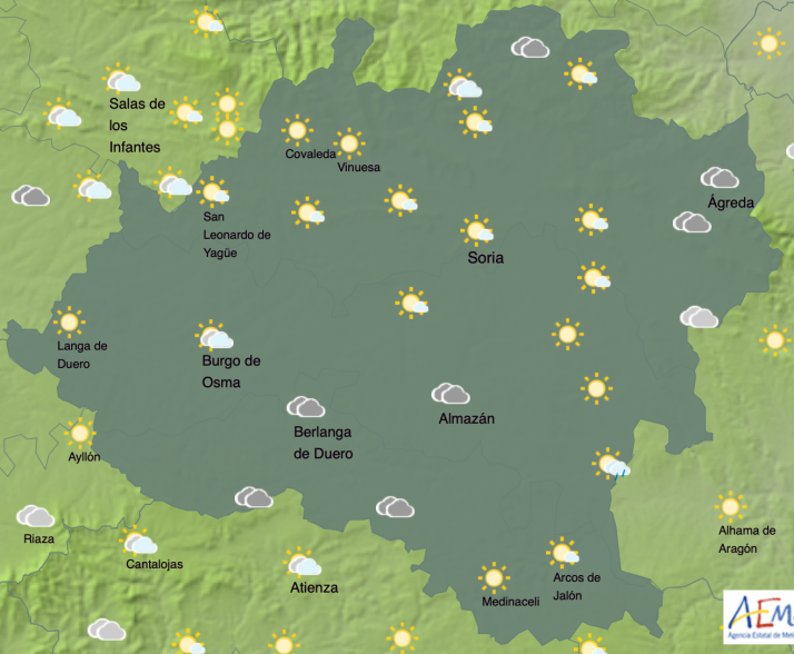 El tiempo en Soria: tregua de precipitaciones por la tarde