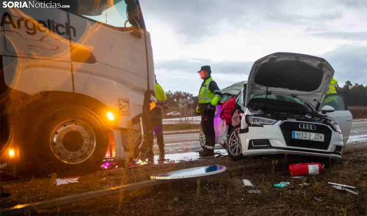 AMPLIACIÓN | Fallece una mujer en un accidente en el cruce de Berlanga, en la SO-100