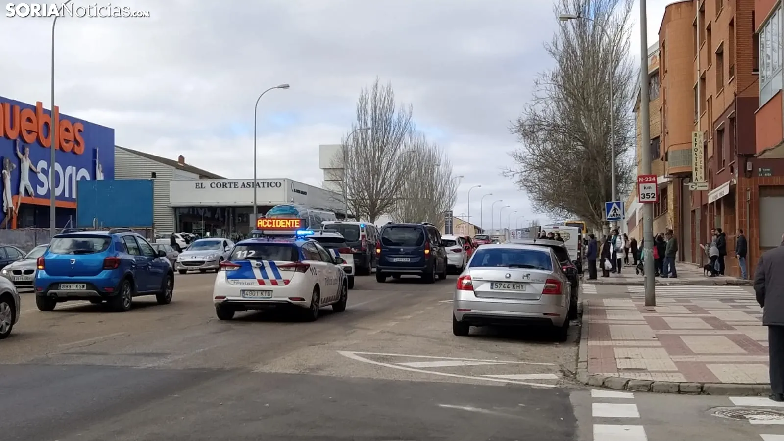 Foto 2 - Motorista herido en la Avenida de Valladolid de Soria