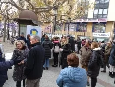 Una imagen de la concentración para la lectura del manifiesto y mesas informativas. /SN