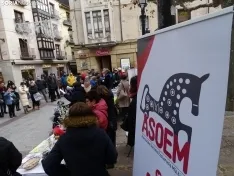 Una imagen de la concentración para la lectura del manifiesto y mesas informativas. /SN