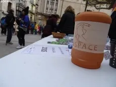 Una imagen de la concentración para la lectura del manifiesto y mesas informativas. /SN