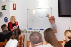 Refugiados ucranianos en el albergue de El Burgo de Osma. /María Ferreranos