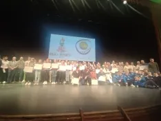 Foto de familia de los premiados/ Asociación Soriana de la Prensa Deportiva.