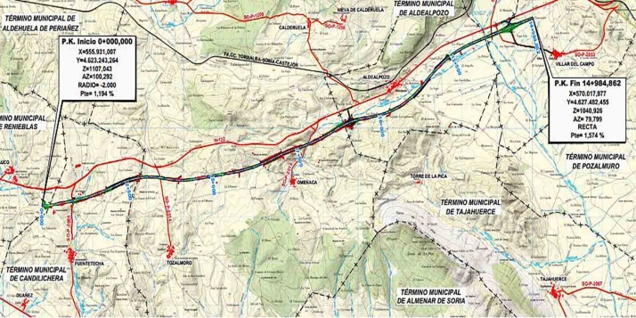 Aprobado el proyecto de construcción del tramo Fuensaúco-Villar del Campo de la A-15 