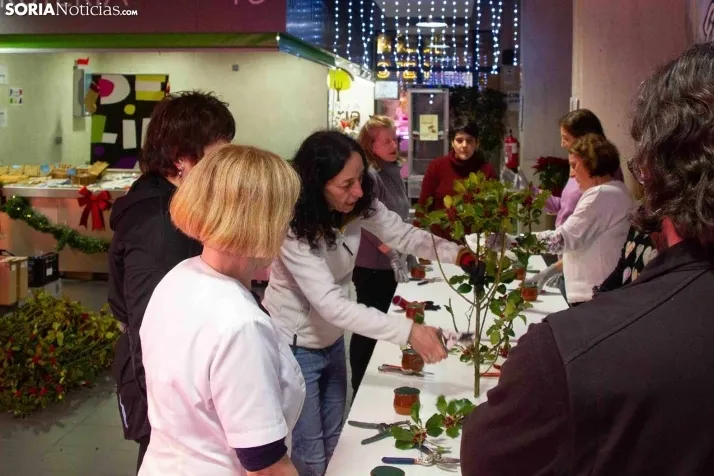 Taller de centros de acebos.