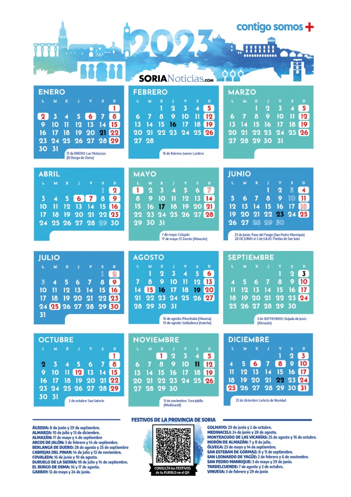 Hazte con tu calendario soriano de 2023 de sobremesa, en WhatsApp, para la pared….