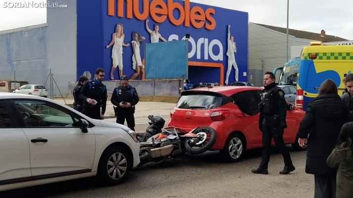Motorista herido en la Avenida de Valladolid de Soria