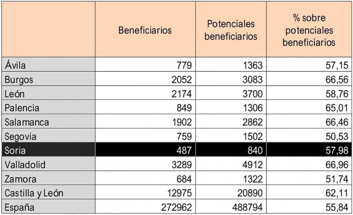 El 58% de los potenciales beneficiarios sorianos ha recibido el Bono Joven del Gobierno