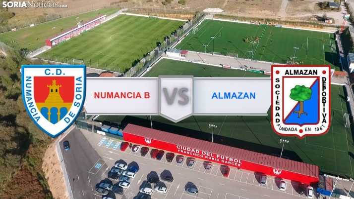 Numancia B vs Almazán, un derbi de contrastes en la Ciudad Deportiva