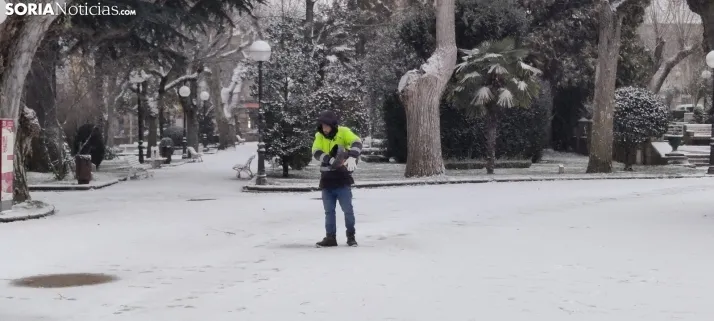 La galer&iacute;a m&aacute;s blanca: Soria amanece jugando con la nieve
