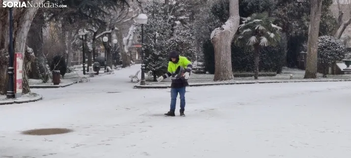 La galer&iacute;a m&aacute;s blanca: Soria amanece jugando con la nieve