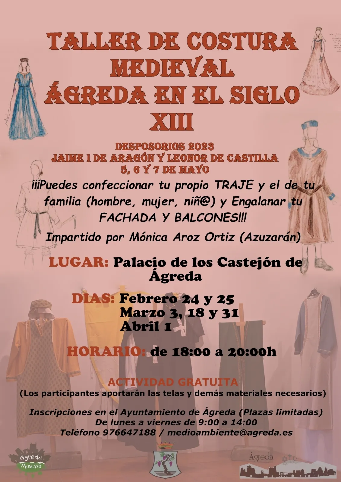 Foto 2 - Taller de costura medieval para preparar los Desposorios de Jaime I y Leonor en &Aacute;greda