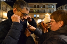 Una imagen de la concentración hoy, en recuerdo del año de la invasión de Rusia en Ucrania. /SN