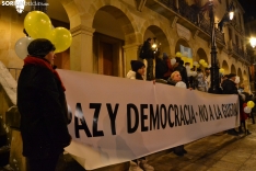 Una imagen de la concentración hoy, en recuerdo del año de la invasión de Rusia en Ucrania. /SN