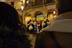 Una imagen de la concentración hoy, en recuerdo del año de la invasión de Rusia en Ucrania. /SN
