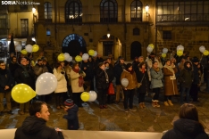Una imagen de la concentración hoy, en recuerdo del año de la invasión de Rusia en Ucrania. /SN