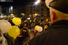 Una imagen de la concentración hoy, en recuerdo del año de la invasión de Rusia en Ucrania. /SN