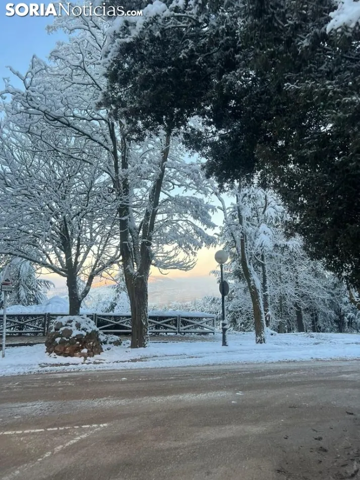 Una imagen de las faldas del parque del Castillo esta mañana de viernes. / Sergio Lafuente 