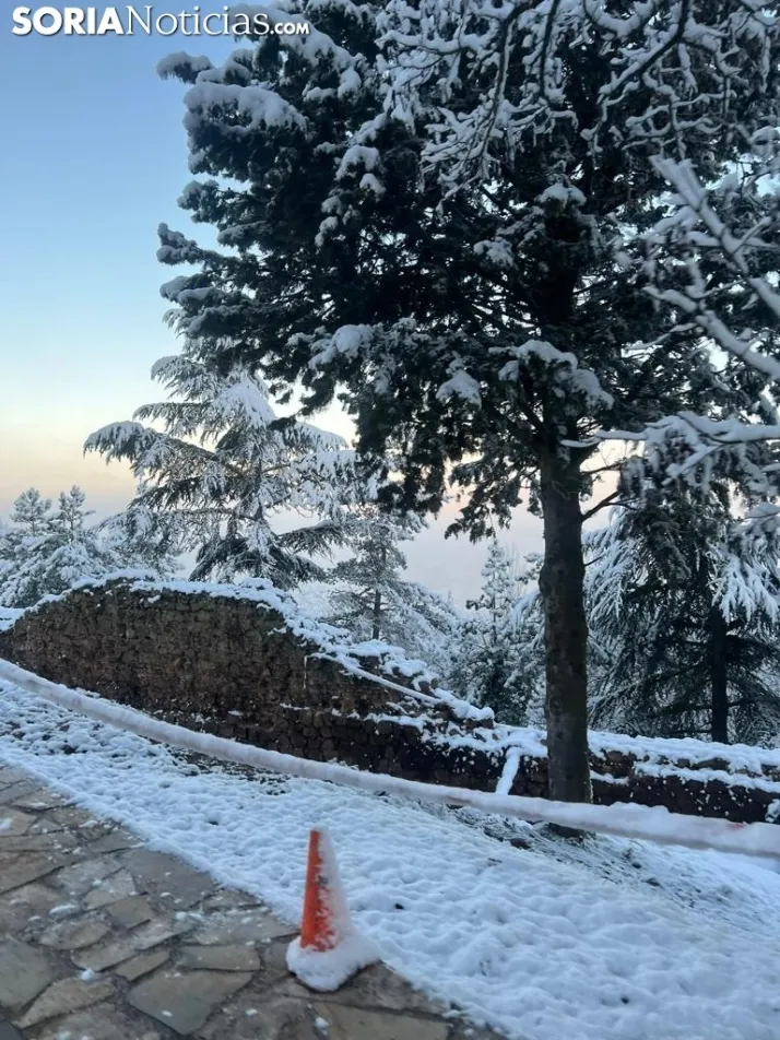 Una imagen de las faldas del parque del Castillo esta mañana de viernes. / Sergio Lafuente 