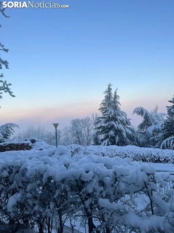 Una imagen de las faldas del parque del Castillo esta mañana de viernes. / Sergio Lafuente 
