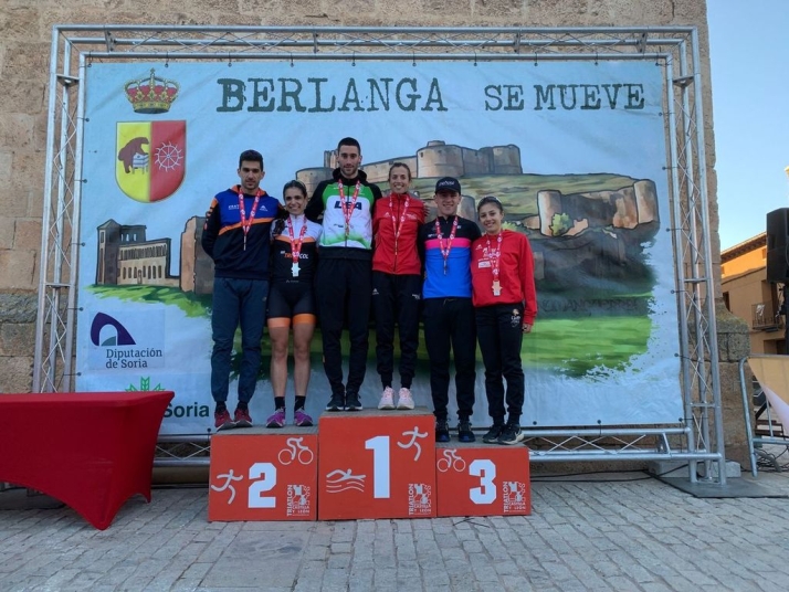 Emma Pérez y Urko Herrán, ganadores de la Duatlón de Berlanga  