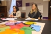 Eva Muñoz y Natalia Kovalova en la presentación de los actos del 8M de la Diputación. /SN