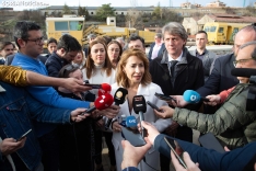 Visita Ministra a las obras de la vía del tren