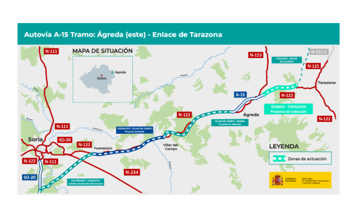 Aprobado definitivamente el proyecto de trazado de la autovía A-15 entre Ágreda y el enlace de Tarazona