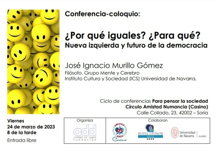 El Casino acogerá la conferencia ¿Por qué iguales?¿Para qué? Nueva izquierda y futuro de la democracia 