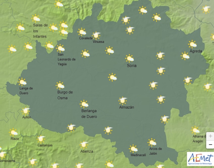 El tiempo en Soria: Sábado primaveral con máximas de 20 grados
