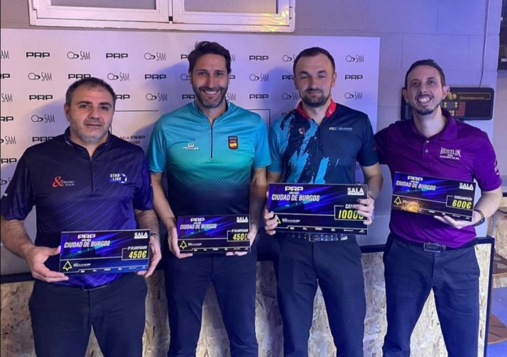 El billarista soriano Javier del Santo, tercero en el Open PRP de Burgos