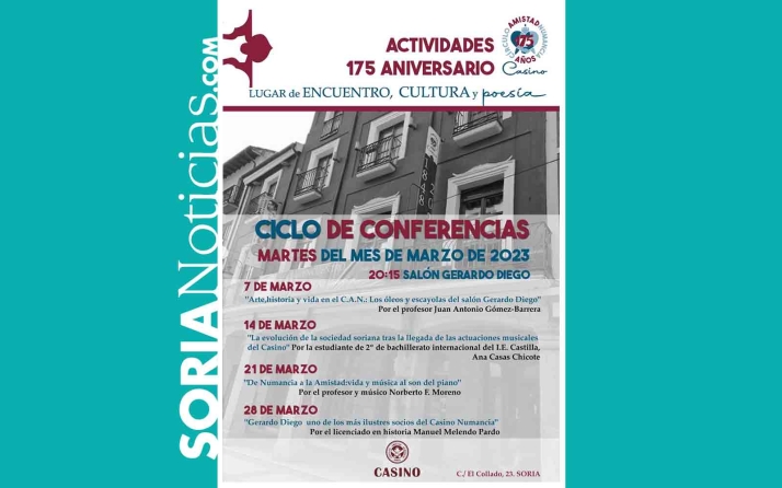 Este martes arrancan las conferencias por el 175 aniversario del Casino