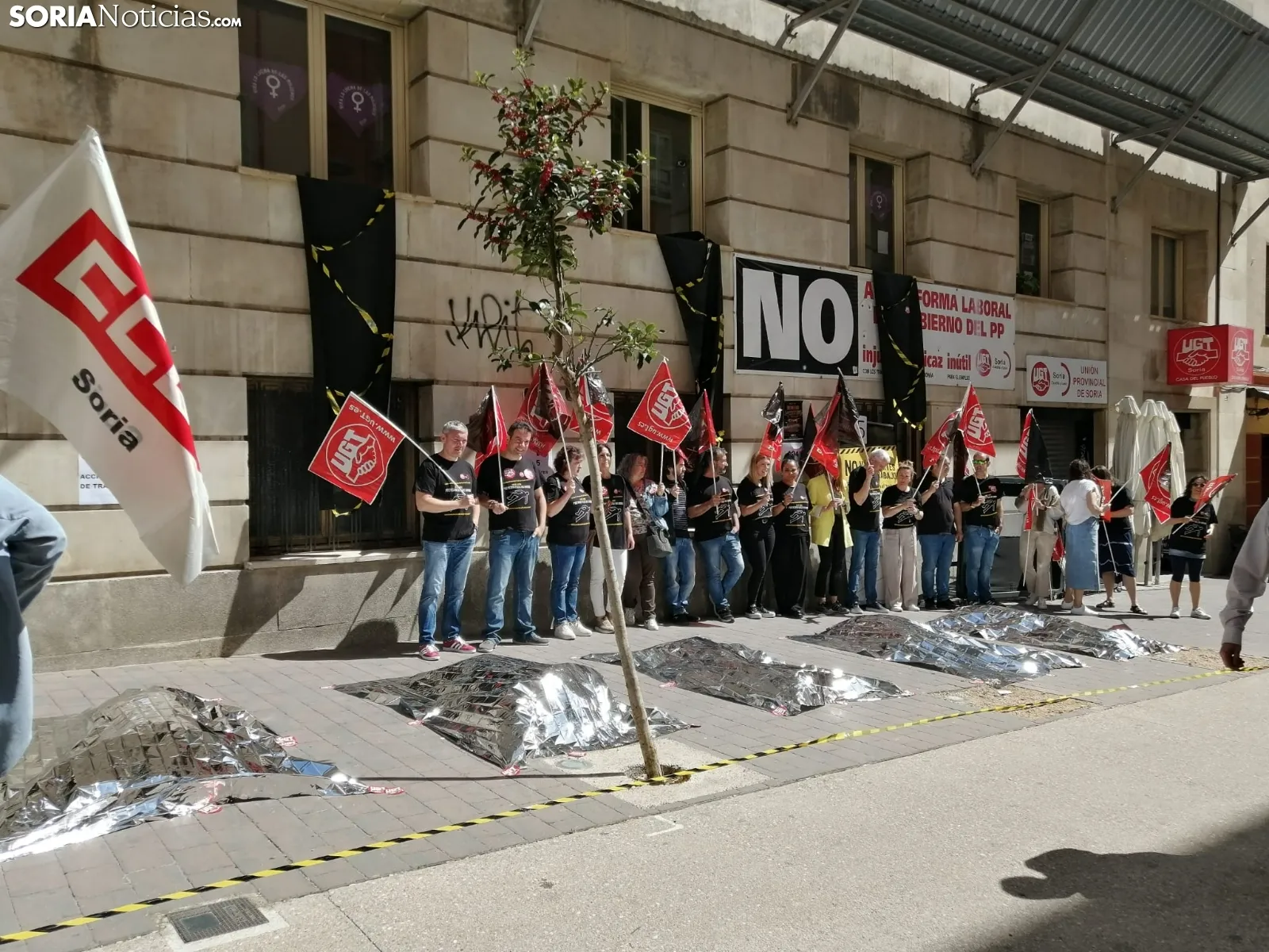 Foto 2 - Cinco &ldquo;cuerpos&rdquo; reivindican el D&iacute;a Mundial de la Seguridad y Salud en el Trabajo en Soria