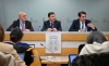 Carnero (izda.), Fernández Carriedo y Suárez-Quiñones en rueda de prensa sobre el Consejo de Gobierno hoy. /Jta.