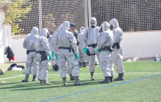 Prácticas de la Guardia Civil en un simulacro de riesgo biológico en Soria. /SN