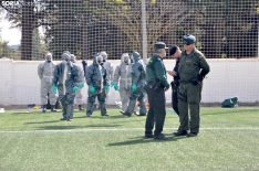 Prácticas de la Guardia Civil en un simulacro de riesgo biológico en Soria. /SN