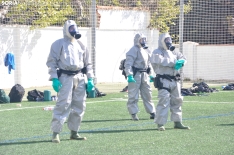 Prácticas de la Guardia Civil en un simulacro de riesgo biológico en Soria. /SN