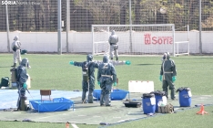 Prácticas de la Guardia Civil en un simulacro de riesgo biológico en Soria. /SN