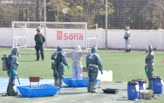 Prácticas de la Guardia Civil en un simulacro de riesgo biológico en Soria. /SN