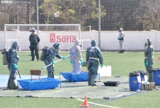Prácticas de la Guardia Civil en un simulacro de riesgo biológico en Soria. /SN