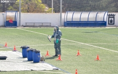 Prácticas de la Guardia Civil en un simulacro de riesgo biológico en Soria. /SN