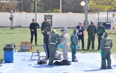 Prácticas de la Guardia Civil en un simulacro de riesgo biológico en Soria. /SN