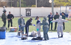 Prácticas de la Guardia Civil en un simulacro de riesgo biológico en Soria. /SN