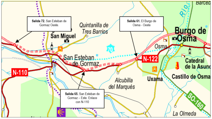 Así afectarán las obras de la A-11 al tráfico entre El Burgo y San Esteban a partir del miércoles