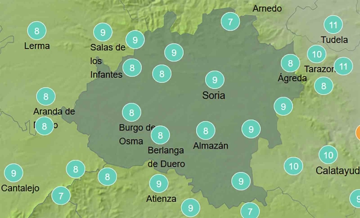 El tiempo en Soria: Mínimas más bajas