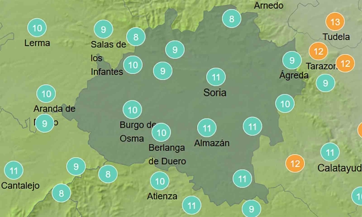 El tiempo en Soria: Coninúan, ocasionalmente fuertes, las heladas
