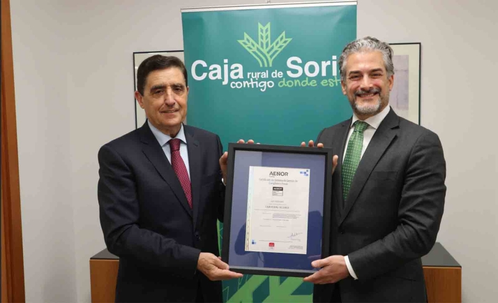 AENOR concede a Caja Rural de Soria el certificado de Compliance Penal